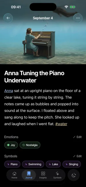 Lunar Log screenshot: A dream with a person in it