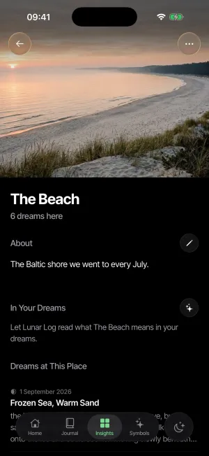 Lunar Log screenshot: A place profile