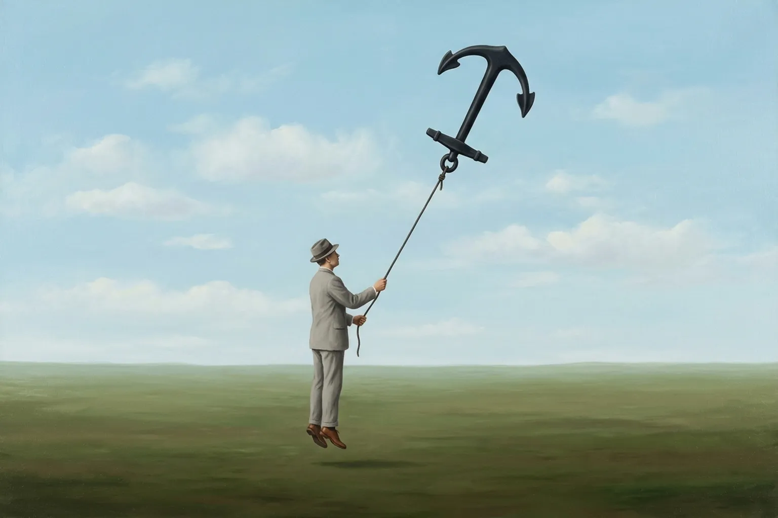 A surrealist painted emblem of euphoria as it appears in dreams.
