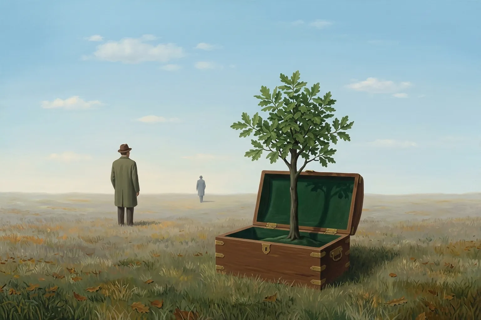 A surrealist painted emblem of gratitude as it appears in dreams.