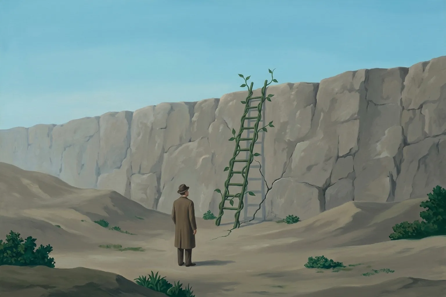 A surrealist painted emblem of hope as it appears in dreams.