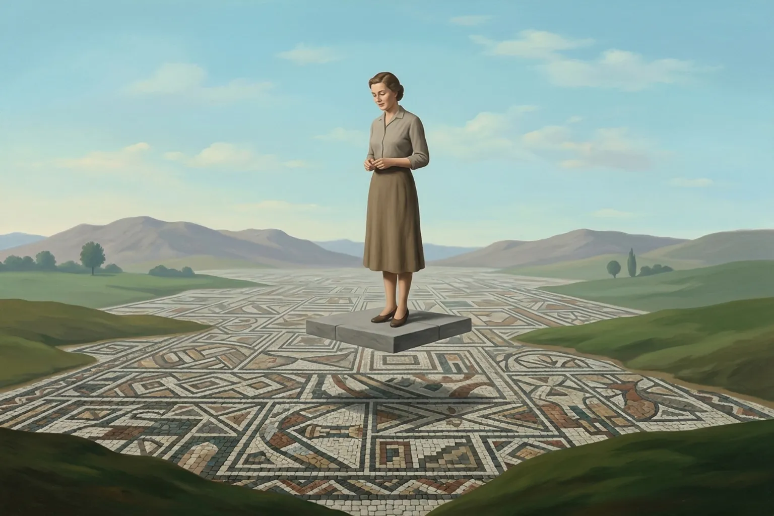 A surrealist painted emblem of pride as it appears in dreams.