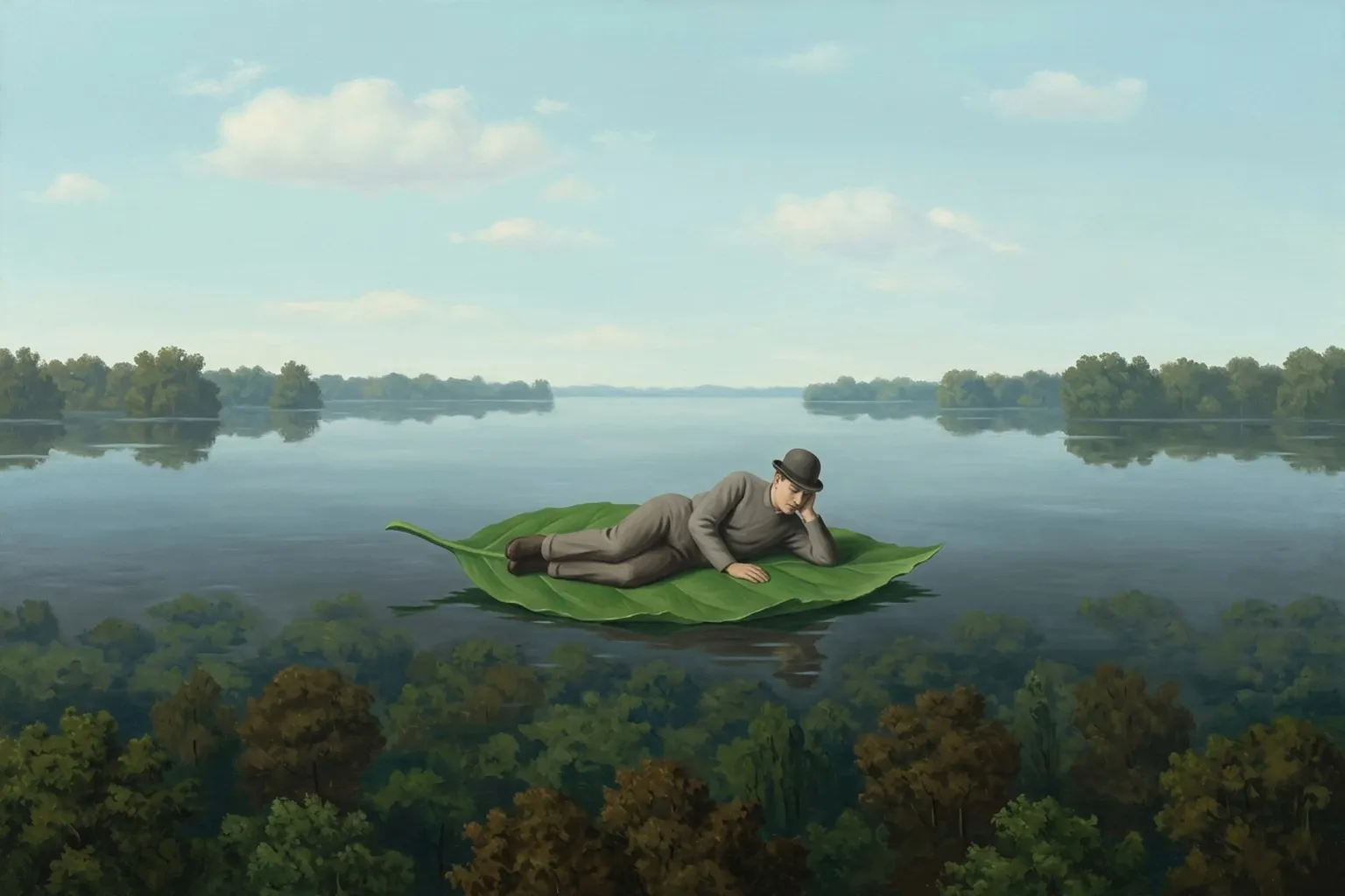 A surrealist painted emblem of the dream symbol Flood.